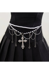 Gothic Pearl Beaded Belly Waist Chain